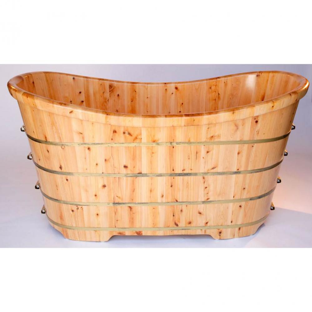 63'' Free Standing Cedar Wooden Bathtub