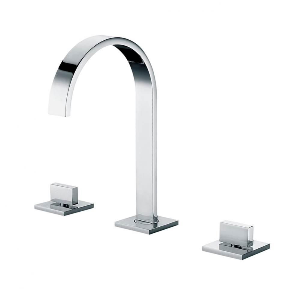 Polished Chrome Gooseneck Widespread Bathroom Faucet