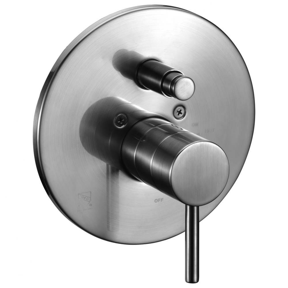 Brushed Nickel Pressure Balanced Round Shower Mixer with Diverter