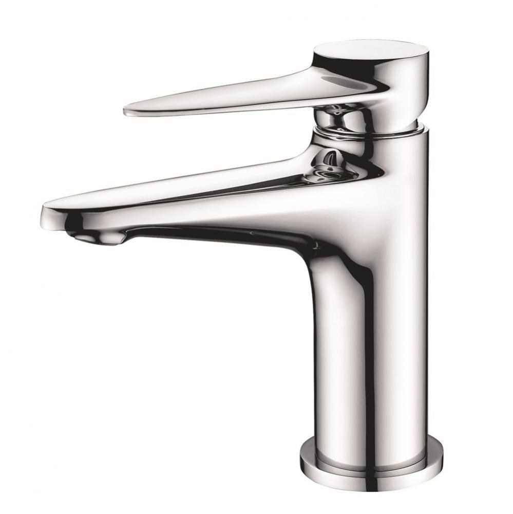 Polished Chrome Modern Single Hole Bathroom Faucet