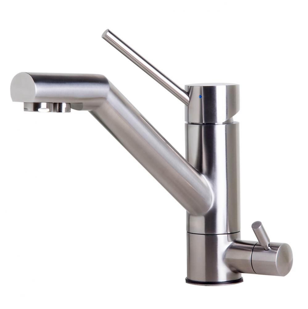 Solid Brushed Stainless Steel Kitchen Faucet with Built in Water Dispenser