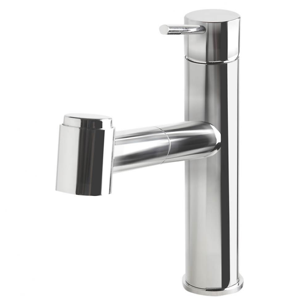 Polished Stainless Steel Kitchen Faucet /w Pull-Out Spray