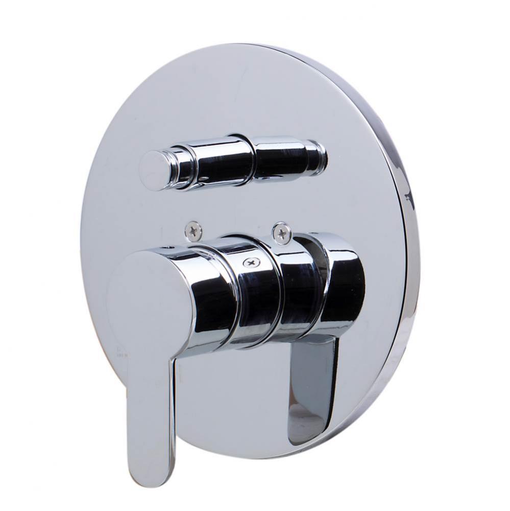 Polished Chrome Shower Valve Mixer with Rounded Lever Handle and Diverter