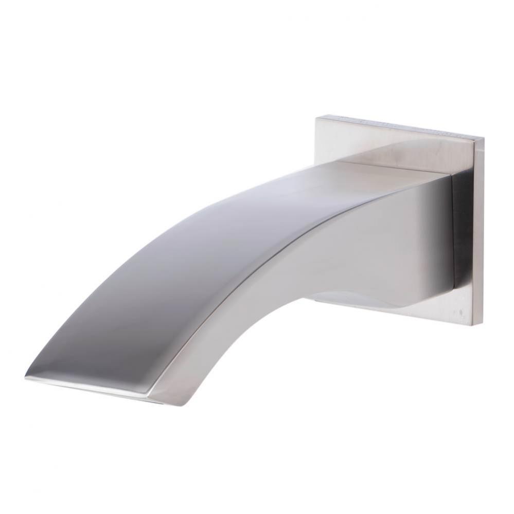 Brushed Nickel Curved Wallmounted Tub Filler Bathroom Spout