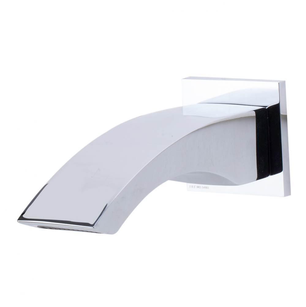 Polished Chrome Curved Wallmounted Tub Filler Bathroom Spout