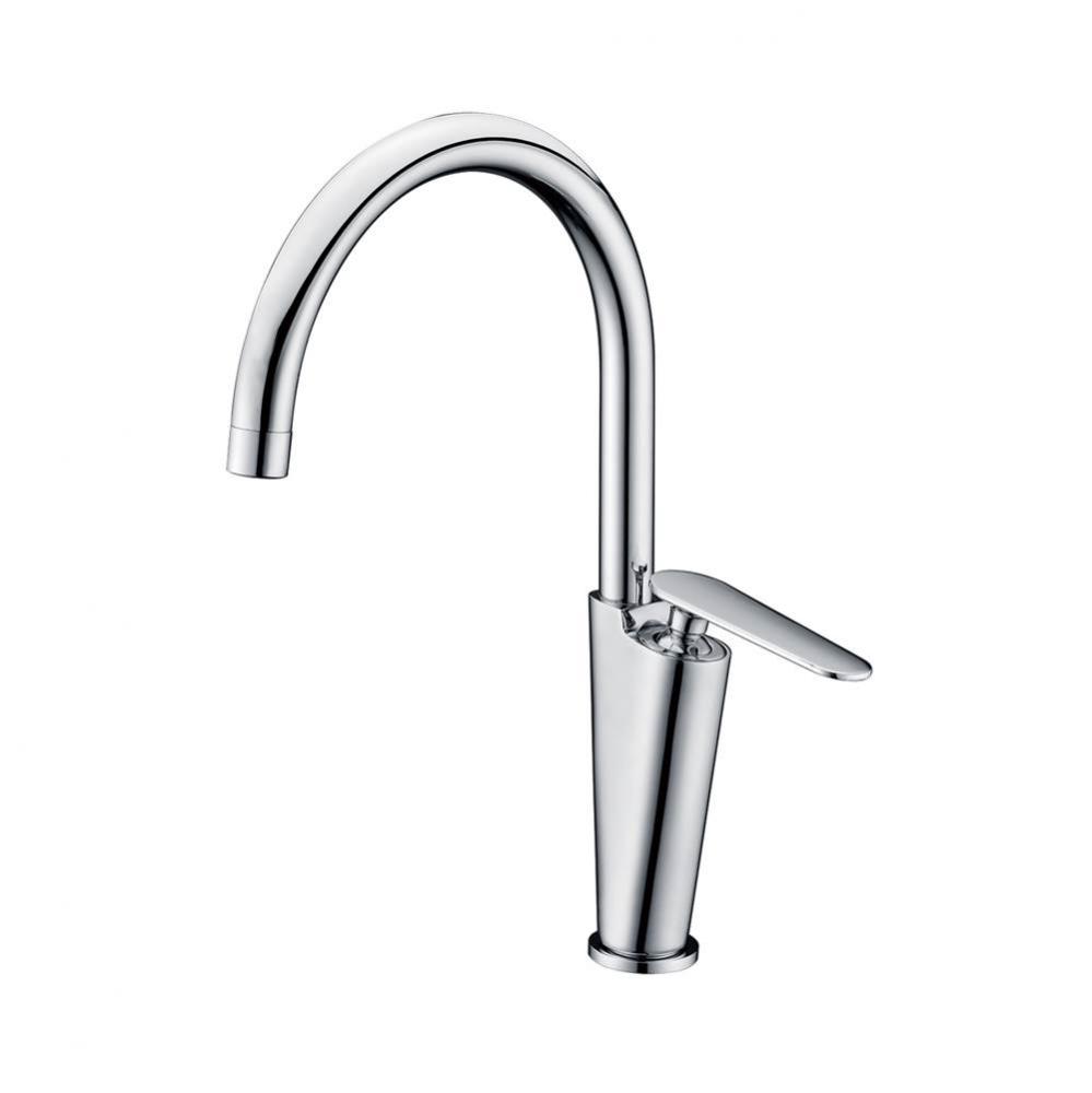 Polished Chrome Gooseneck Single Hole Bathroom Faucet