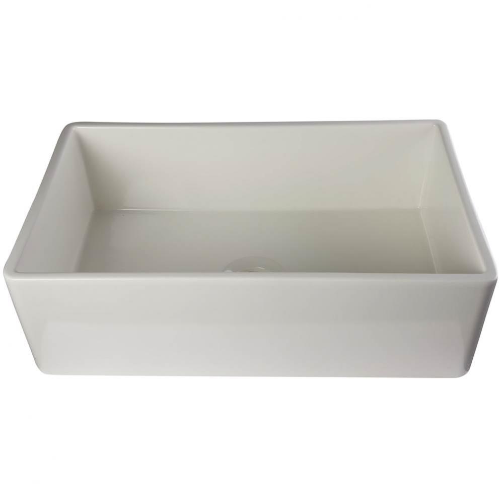 33'' Biscuit Smooth Apron Single Bowl Fireclay Farm Sink