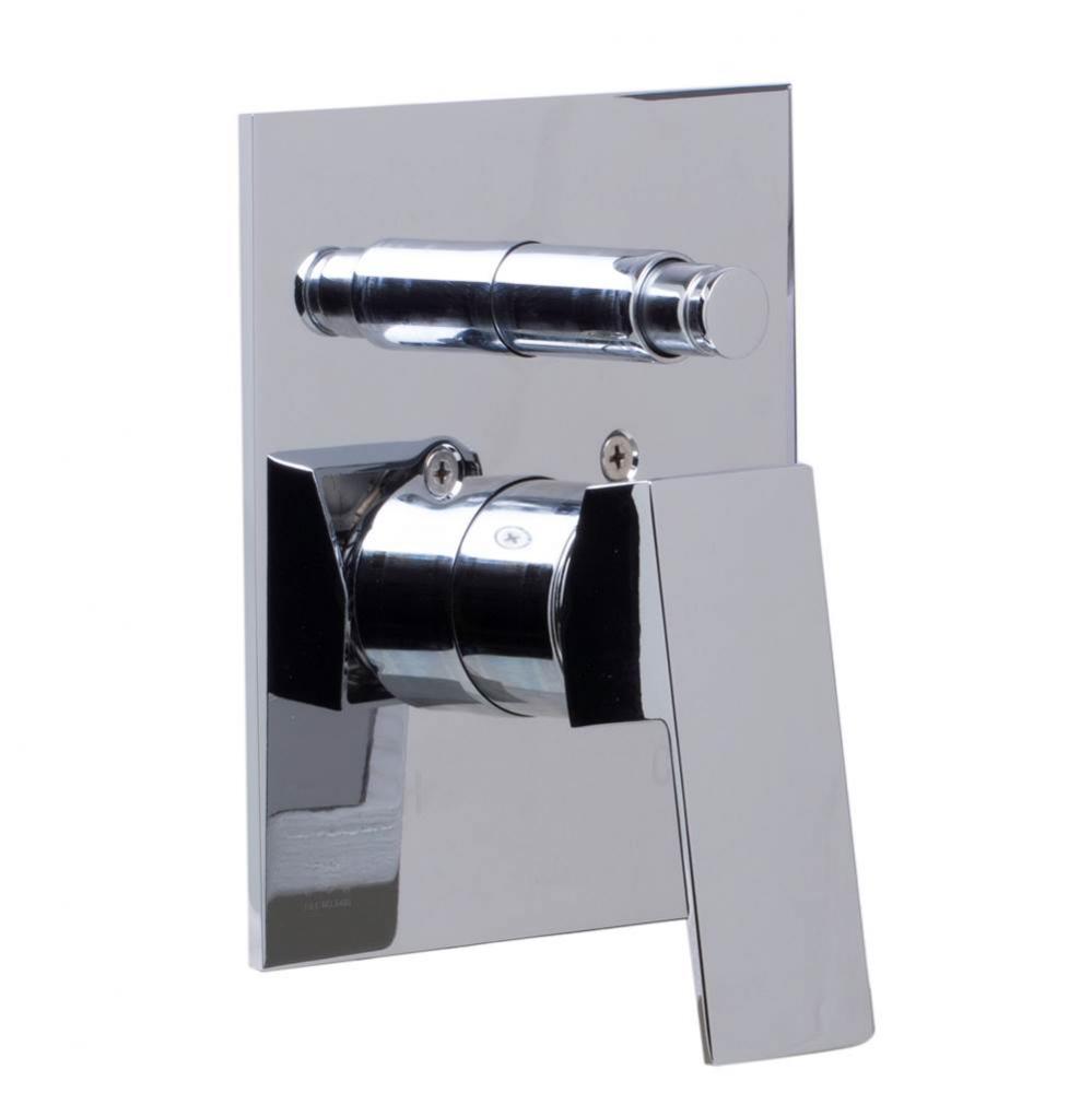 Polished Chrome Shower Valve Mixer with Square Lever Handle and Diverter