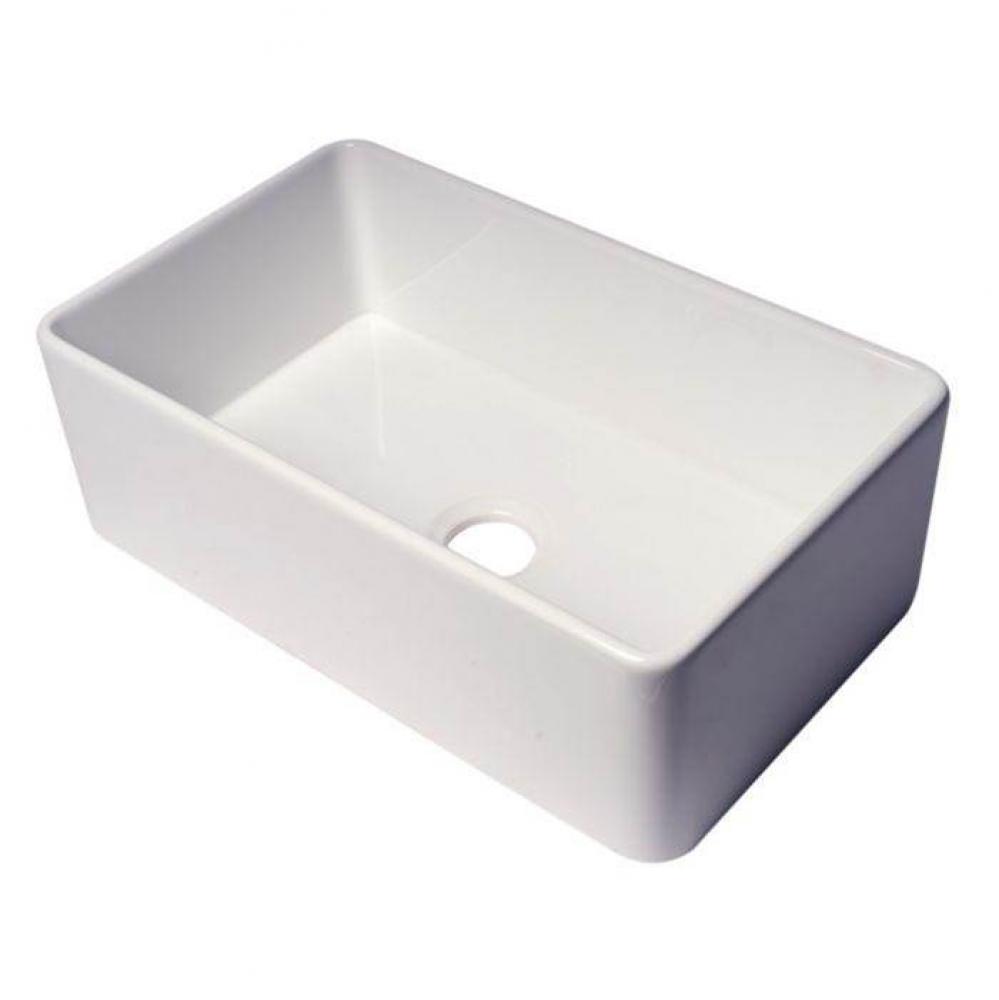 Smooth Apron 30'' x 18'' Single Bowl Fireclay Farm Sink