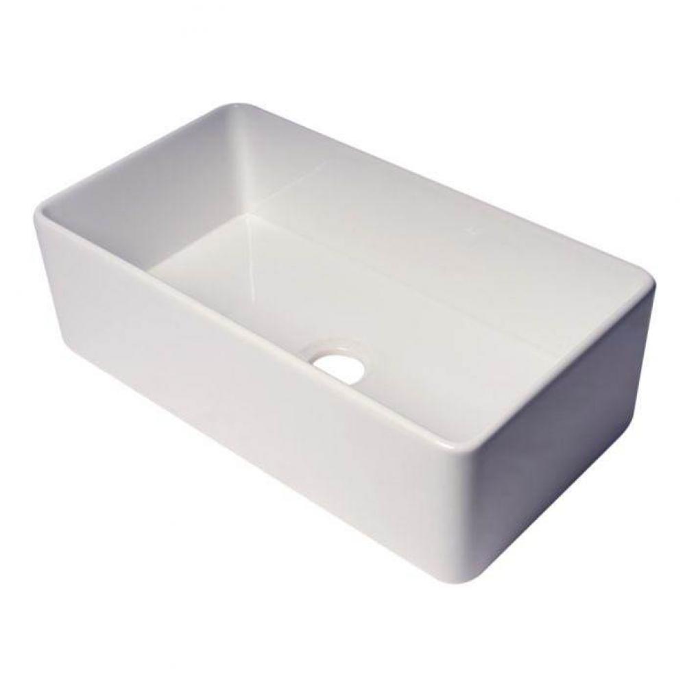 Smooth Apron 33'' x 18'' Single Bowl Fireclay Farm Sink