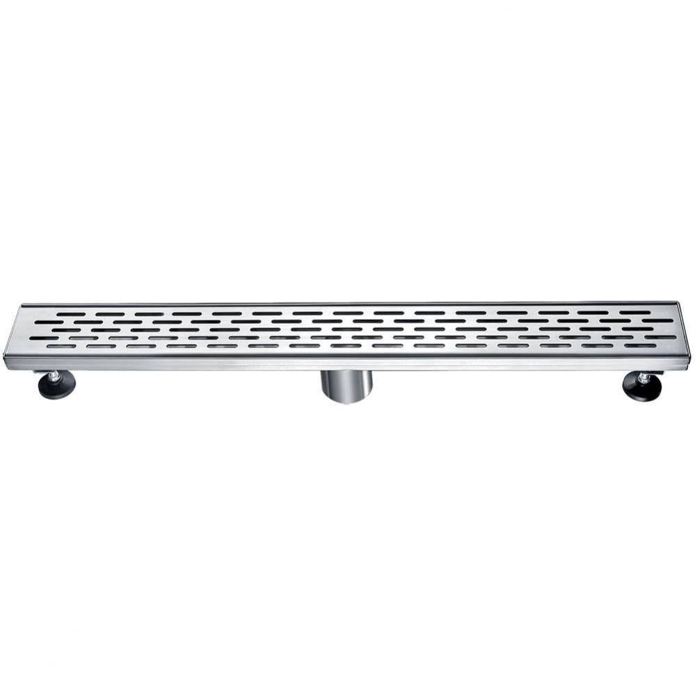 24'' Long Modern Stainless Steel Linear Shower Drain with Groove Holes