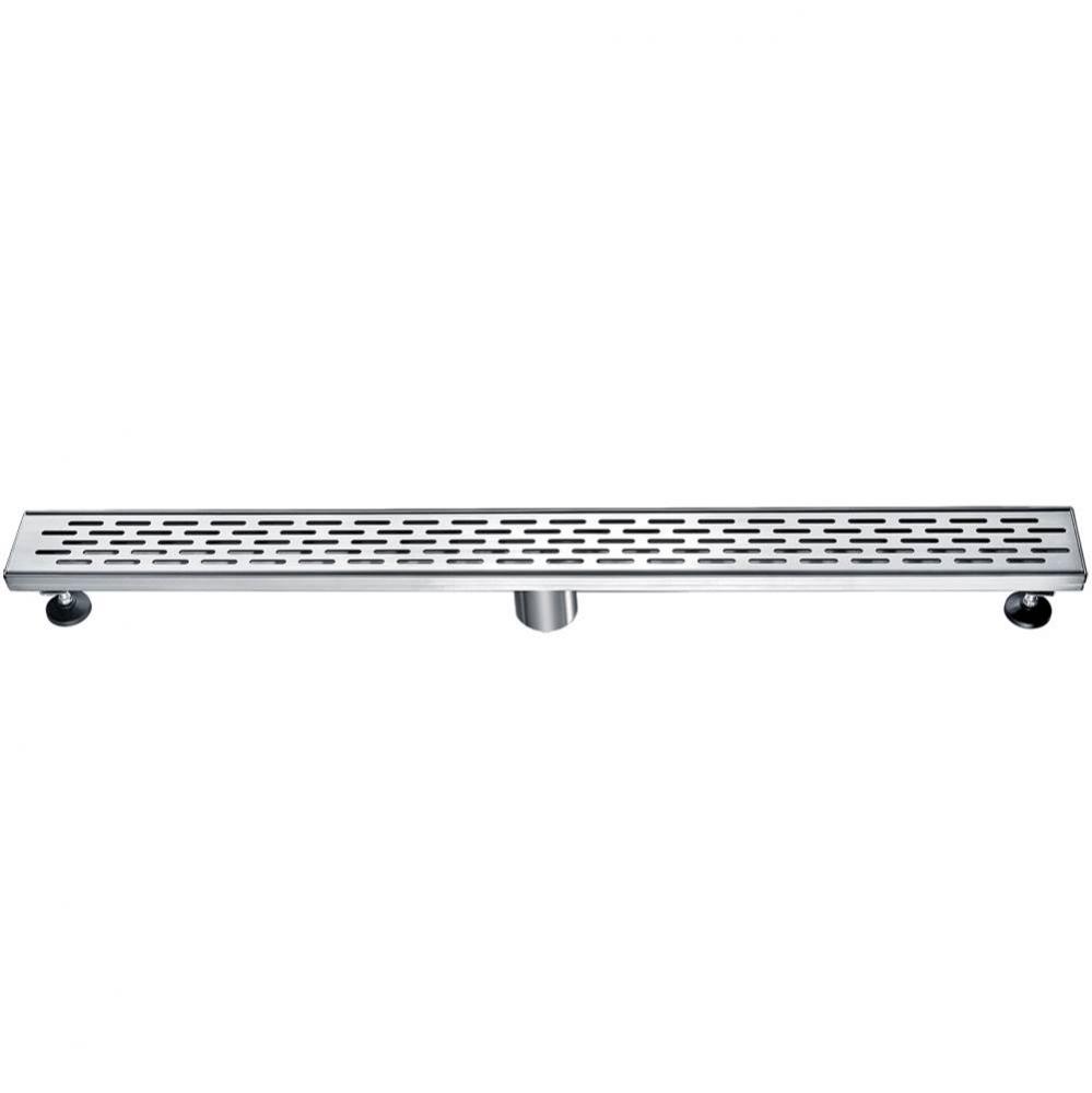 32'' Modern Stainless Steel Linear Shower Drain with Groove Holes