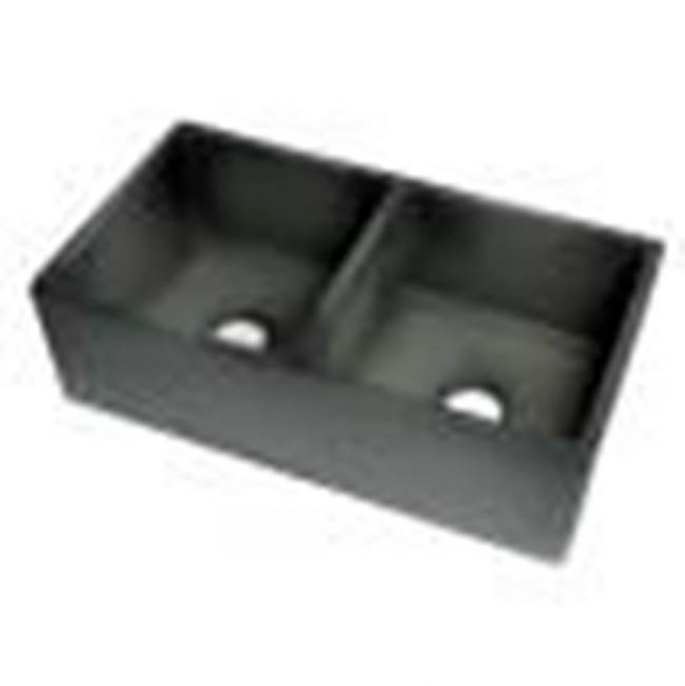 Concrete Color 33 inch Reversible Double Fireclay Farmhouse Kitchen Sink