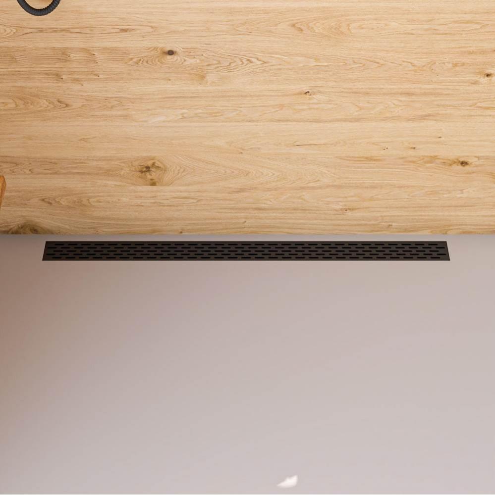 ALFI brand 47'' Black Matte Stainless Steel Linear Shower Drain with Groove Holes