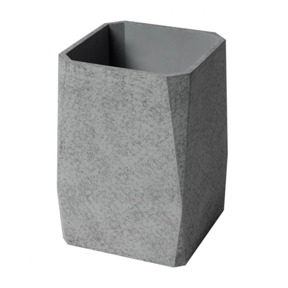 12'' x 8'' Concrete Gray Matte Waste Bin for Bathrooms