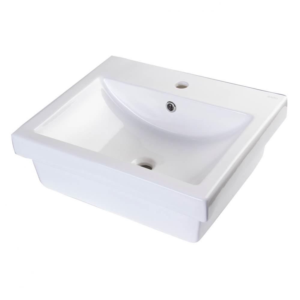 EAGO BA134  21'' Rectangular Porcelain Bathroom Vessel Sink with Single Hole