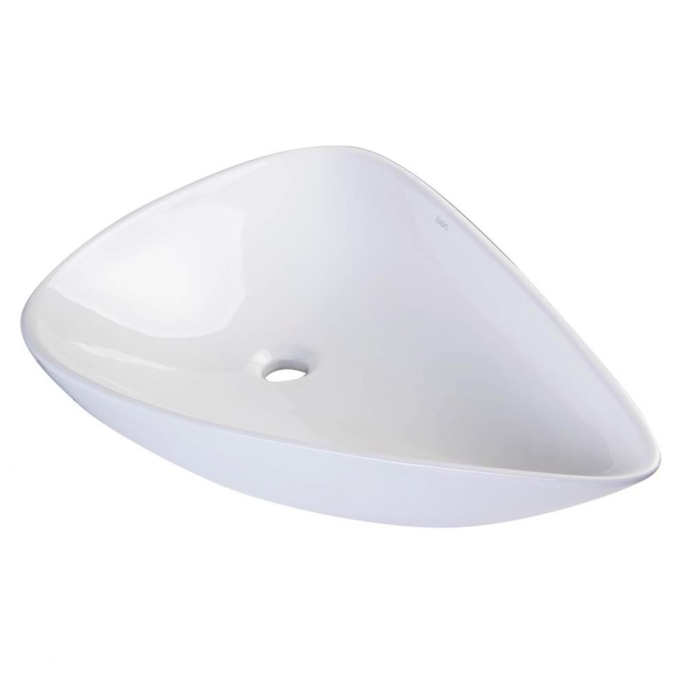 EAGO BA138  White Tear Drop Ceramic Above Mount Bath Vessel Sink