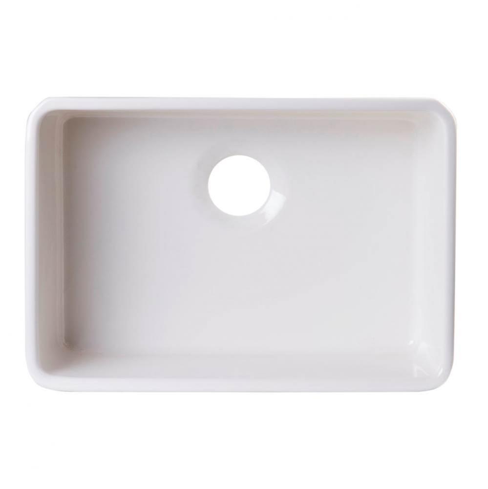 24 inch Biscuit Single Bowl Fireclay Undermount Kitchen Sink