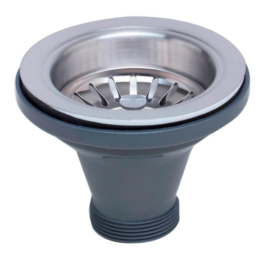 Brushed Stainless Steel 3 1/2'' Basket Strainer Drain