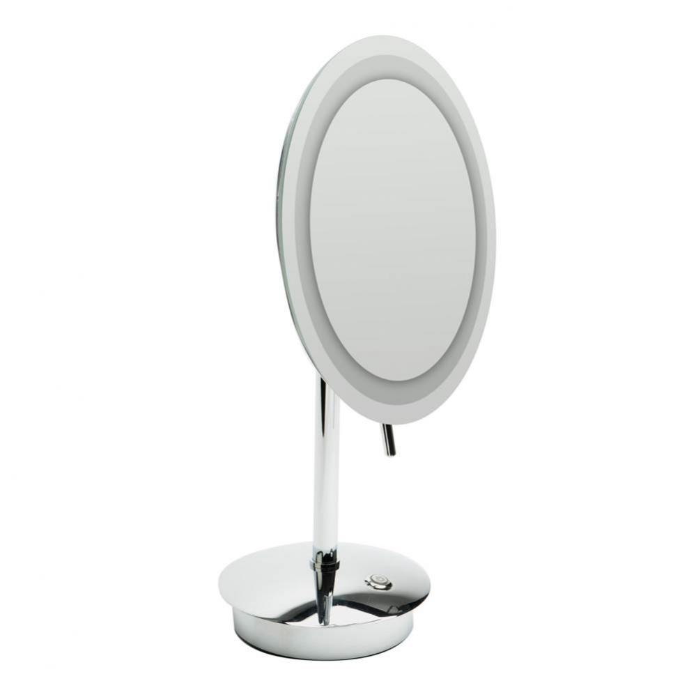 ALFI brand  Polished Chrome Tabletop Round 9'' 5x Magnifying Cosmetic Mirror w