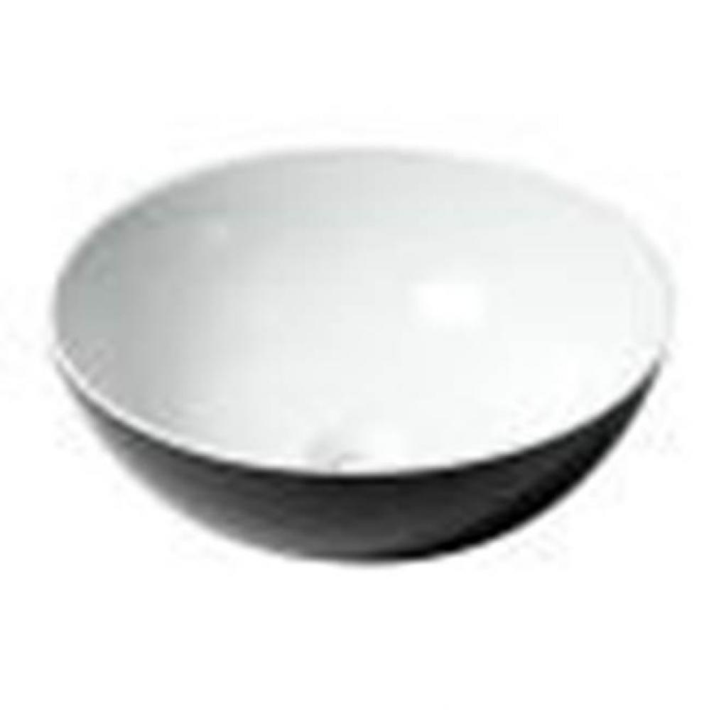 ALFI brand ABC906 Black & White 15'' Round Vessel Above Mount Ceramic Sink