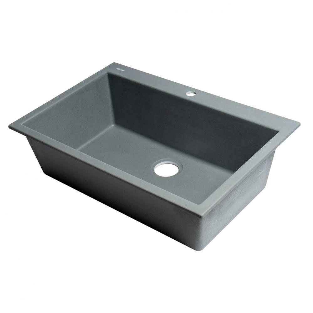 Titanium 33'' Single Bowl Drop In Granite Composite Kitchen Sink