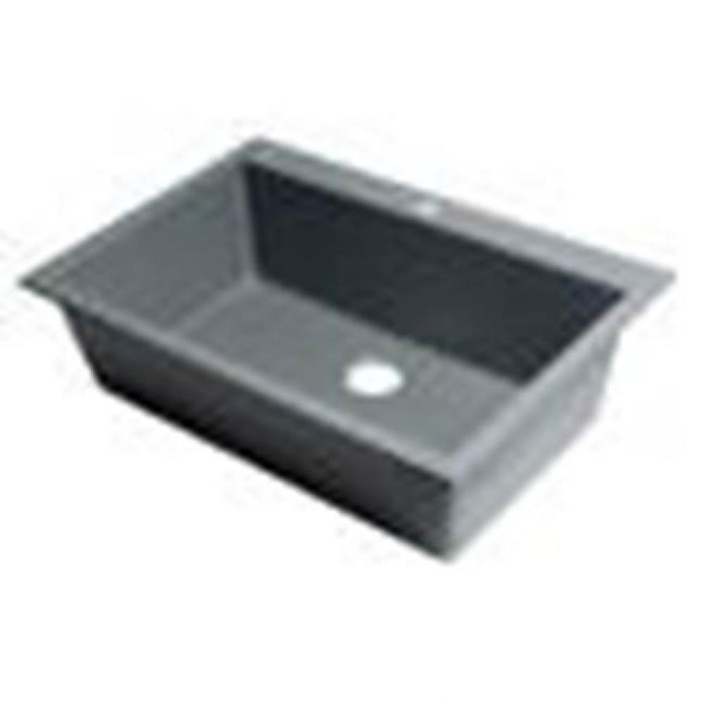 Titanium 33'' Single Bowl Drop In Granite Composite Kitchen Sink