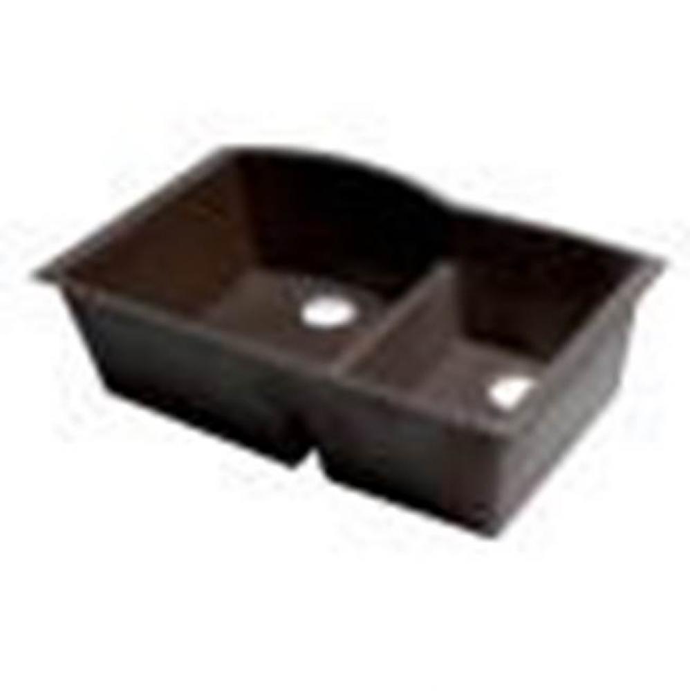 Chocolate 33'' Double Bowl Undermount Granite Composite Kitchen Sink