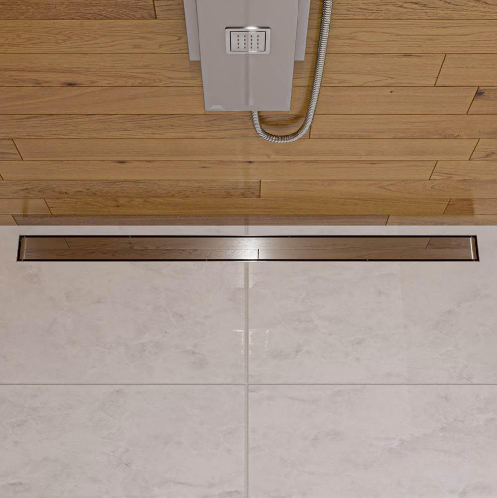ALFI brand 47'' Polished Stainless Steel Linear Shower Drain with Solid Cover