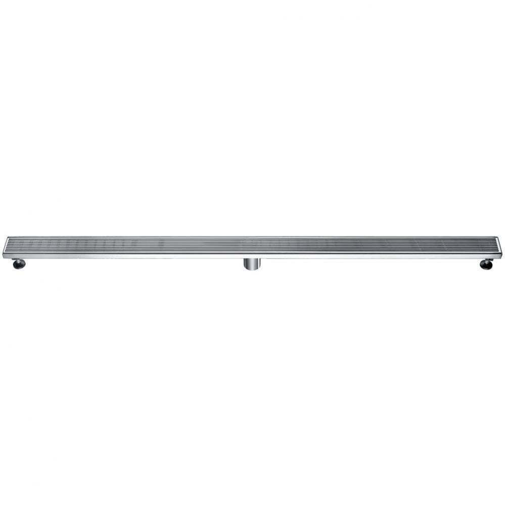 ALFI brand 59'' Stainless Steel Linear Shower Drain with Groove Lines