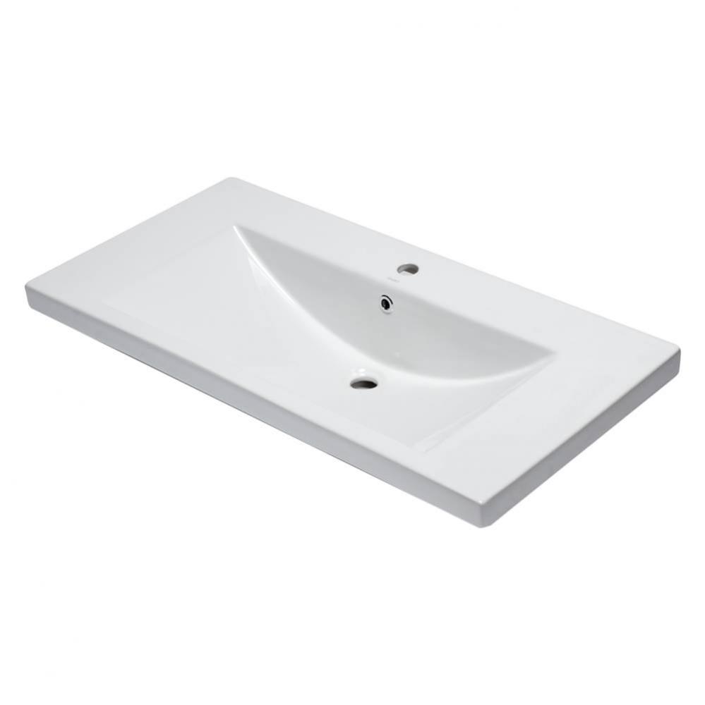 EAGO BH002 White Ceramic 40''x19'' Rectangular Drop In Sink