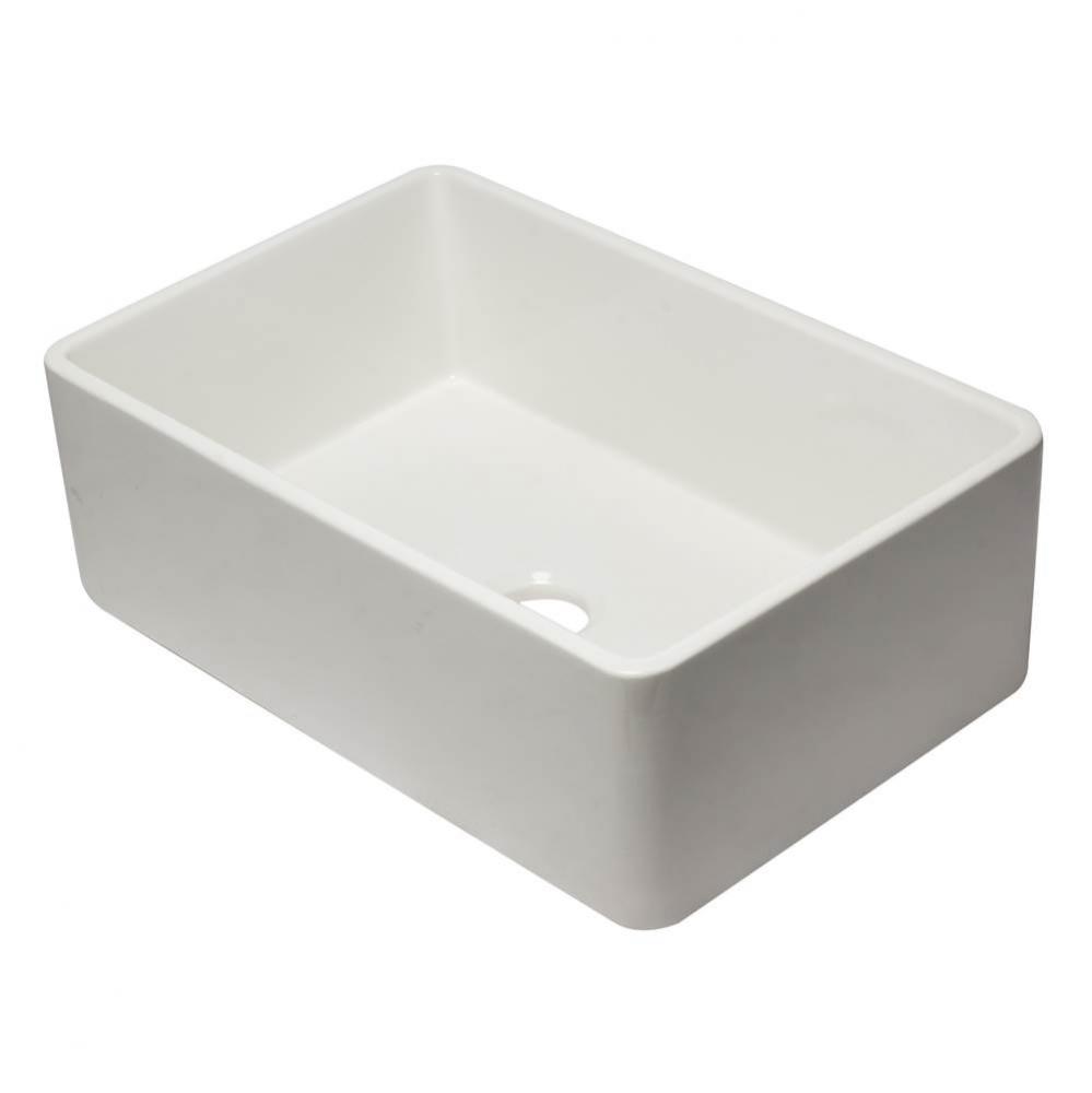 30 inch White Reversible Single Fireclay Farmhouse Kitchen Sink