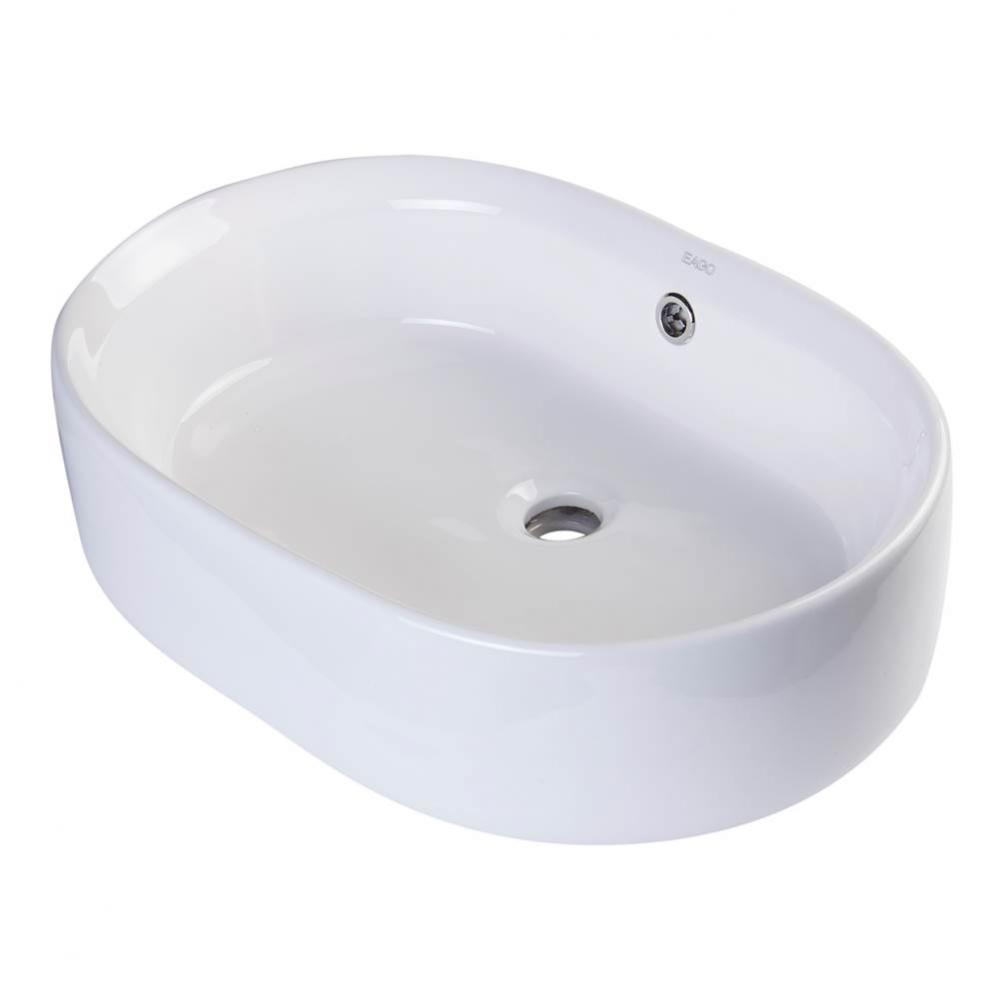 EAGO BA132  22'' OVAL CERAMIC ABOVE MOUNT BASIN VESSEL SINK