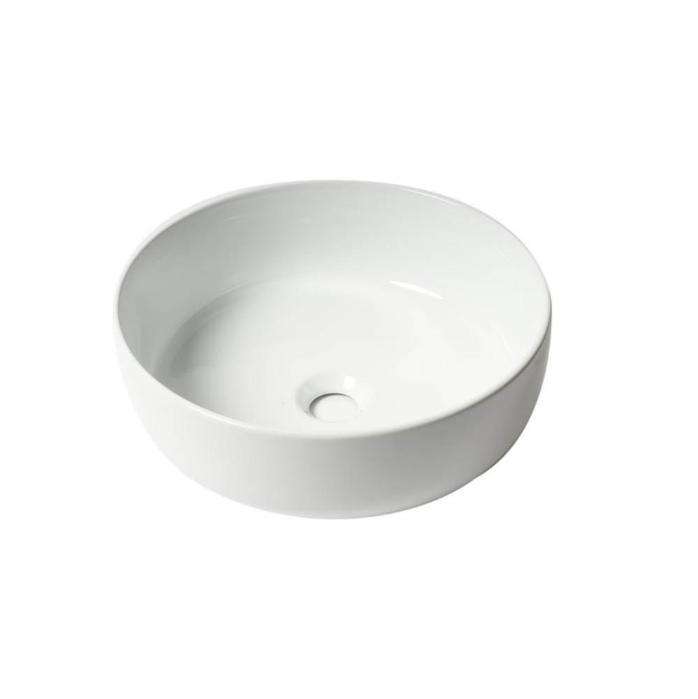 ALFI brand ABC907-W White 15'' Round Above Mount Ceramic Sink