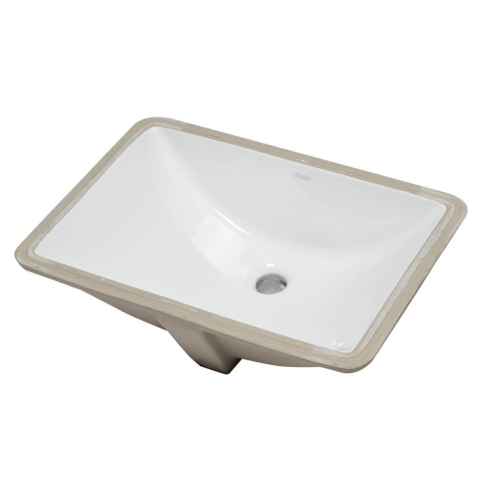 EAGO BC302 White Ceramic 22''x15'' Undermount Rectangular Bathroom Sink