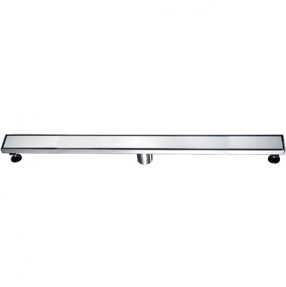 36'' Modern Brushed Stainless Steel Linear Shower Drain with Solid Cover