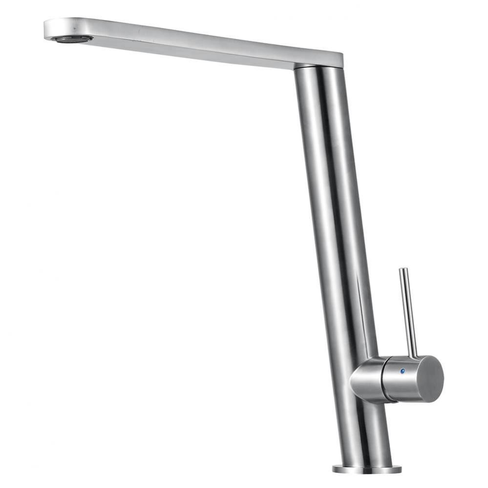 Round Modern Brushed Stainless Steel Kitchen Faucet