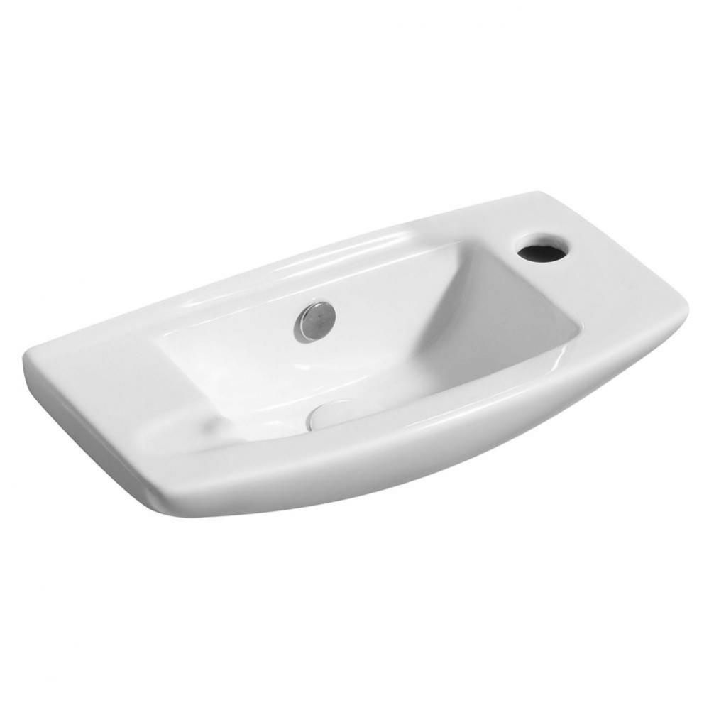 White 20'' Small Wall Mounted Ceramic Sink with Faucet Hole