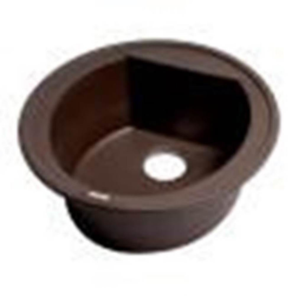 Chocolate 20'' Drop-In Round Granite Composite Kitchen Prep Sink