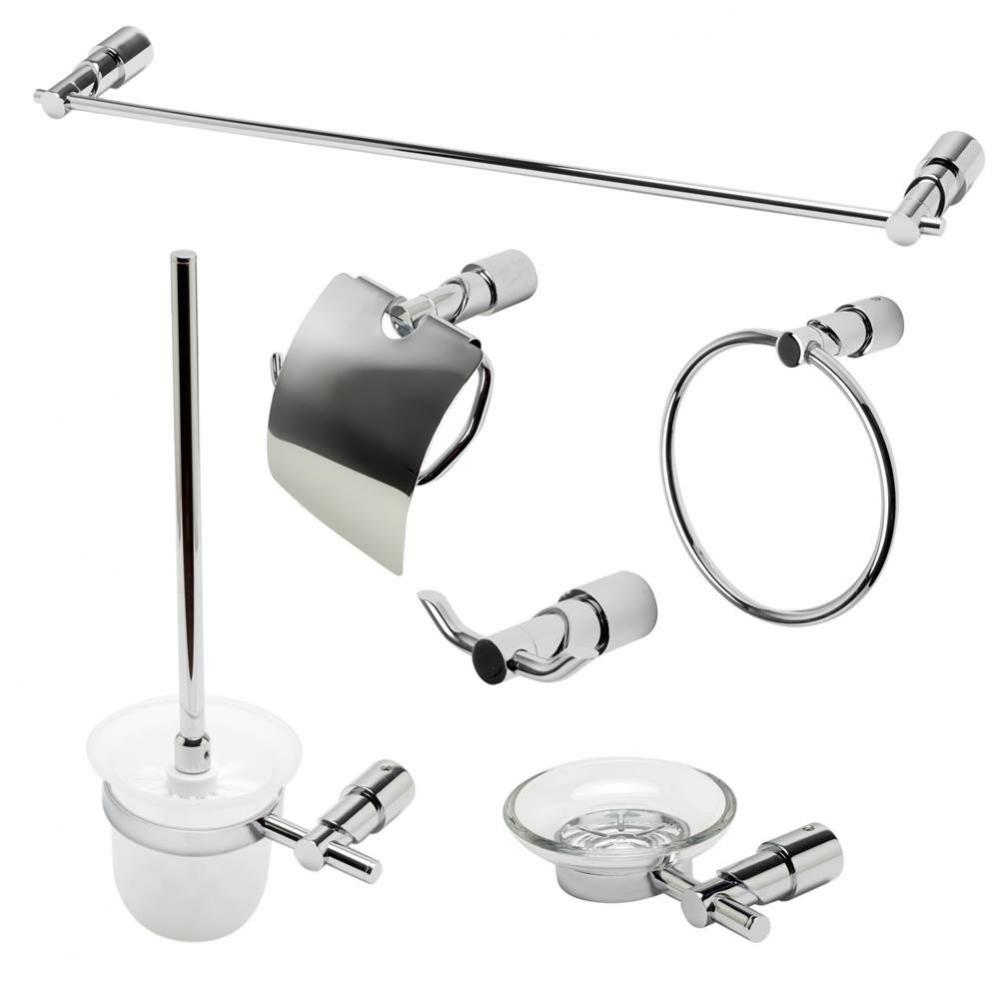 Polished Chrome 6 Piece Matching Bathroom Accessory Set