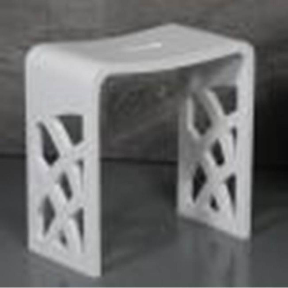 Designer White Matte Solid Surface Resin Bathroom / Shower Stool