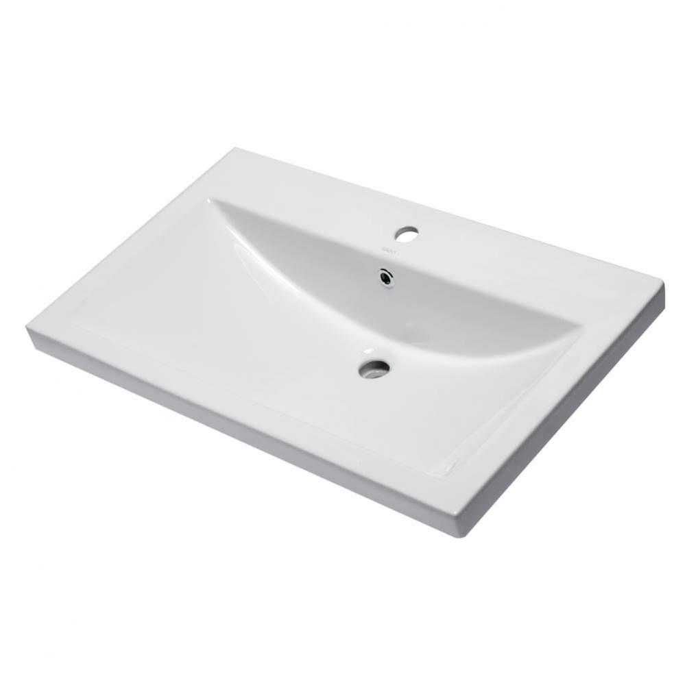 EAGO BH001 White Ceramic 32''x19'' Rectangular Drop In Sink