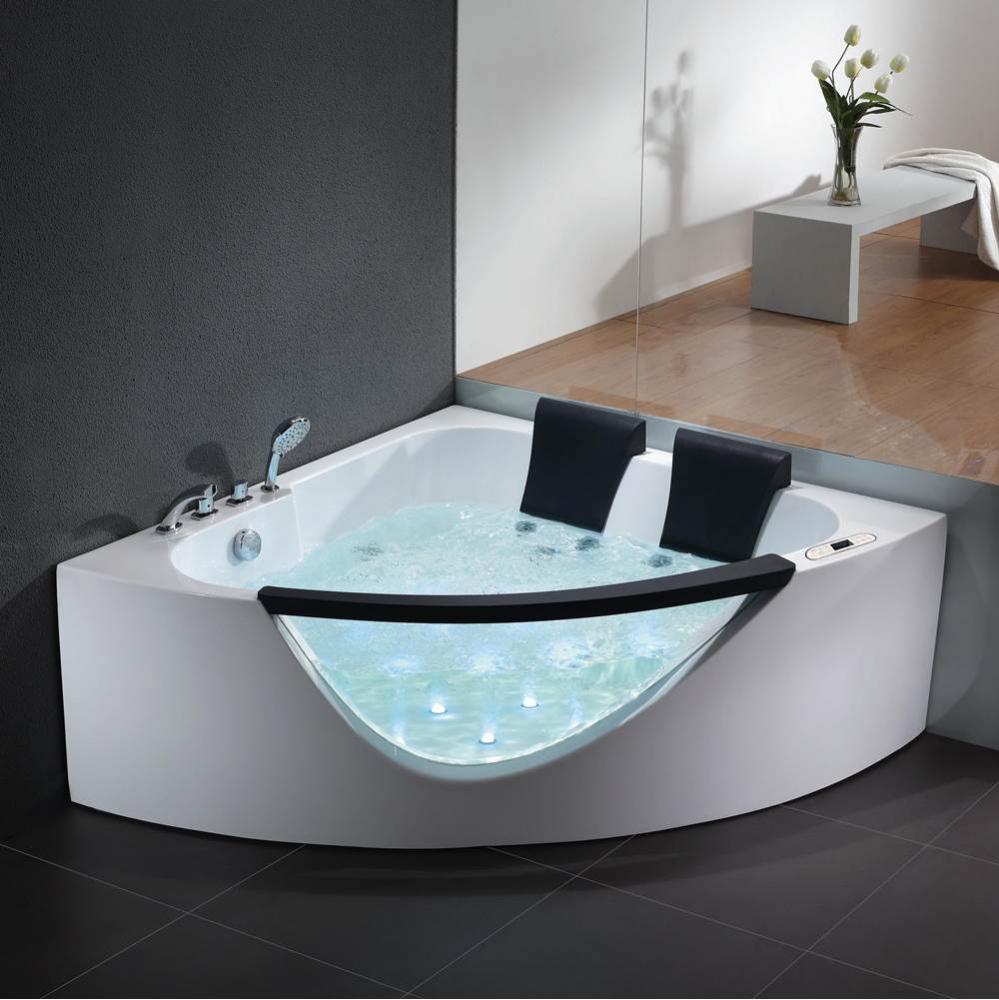 EAGO 1 5ft Clear Rounded Corner Acrylic Whirlpool Bathtub for Two