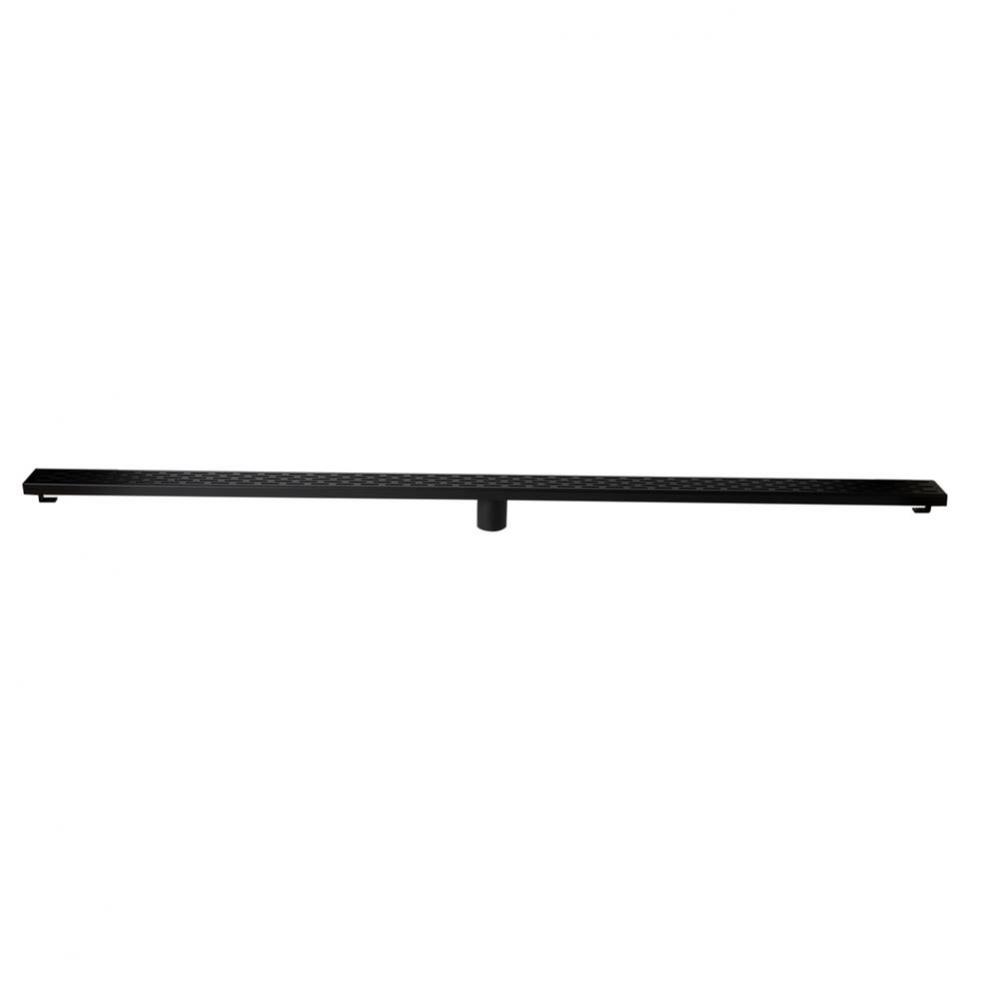 ALFI brand 59'' Black Matte Stainless Steel Linear Shower Drain with Groove Holes