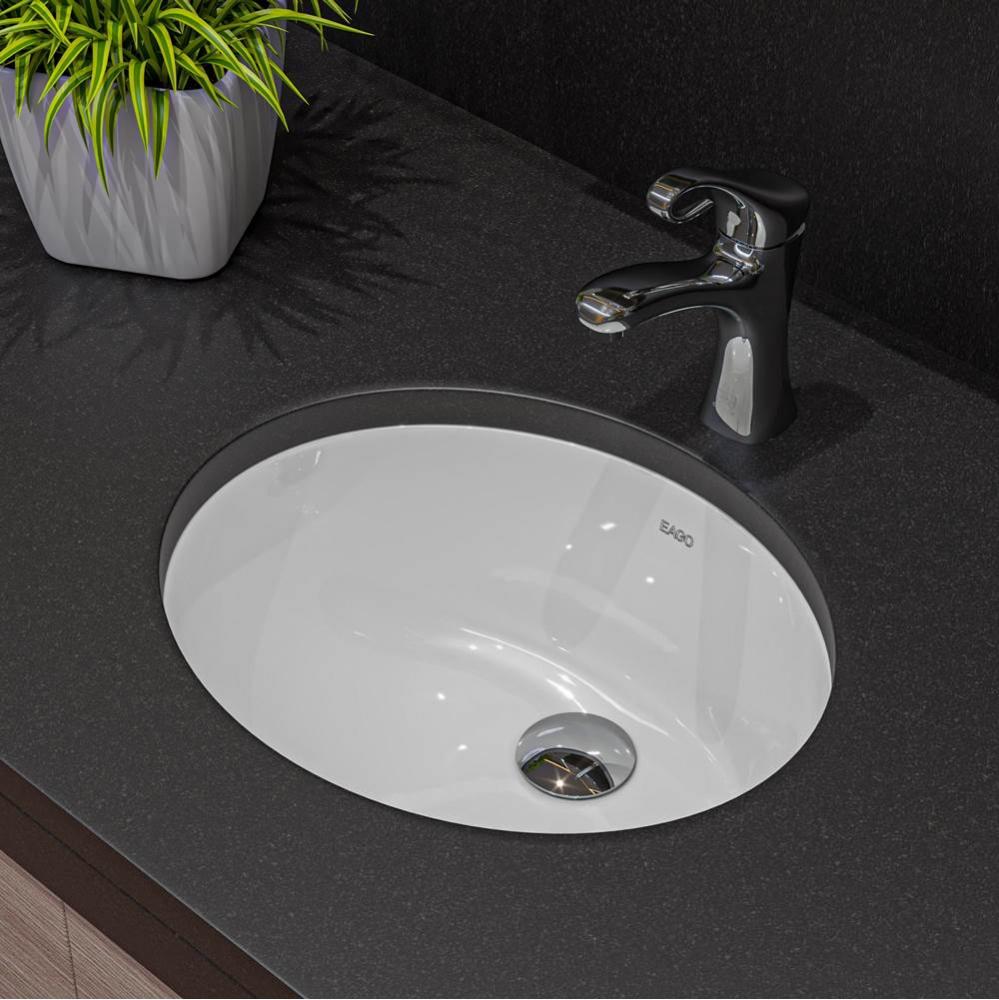 EAGO BC224 White Ceramic 18''x15'' Undermount Oval Bathroom Sink