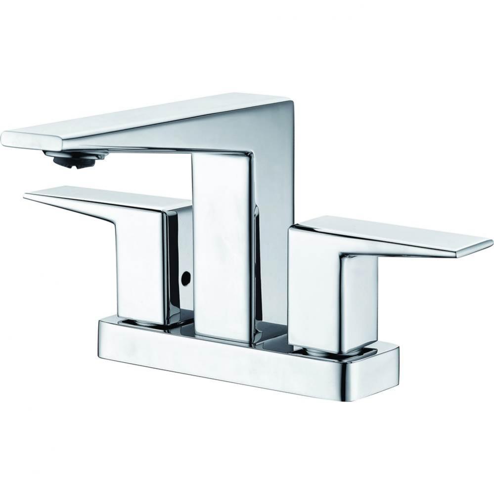 Polished Chrome Two-Handle 4'' Centerset Bathroom Faucet