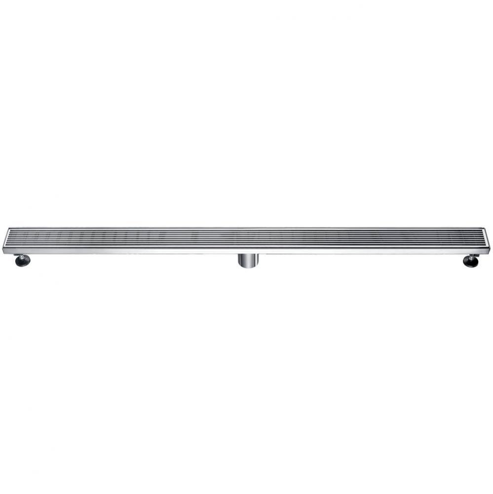 ALFI brand 47'' Stainless Steel Linear Shower Drain with Groove Lines