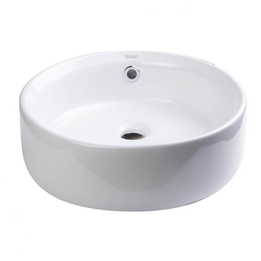 EAGO BA129  16'' ROUND CERAMIC ABOVE MOUNT BATHROOM BASIN VESSEL SINK