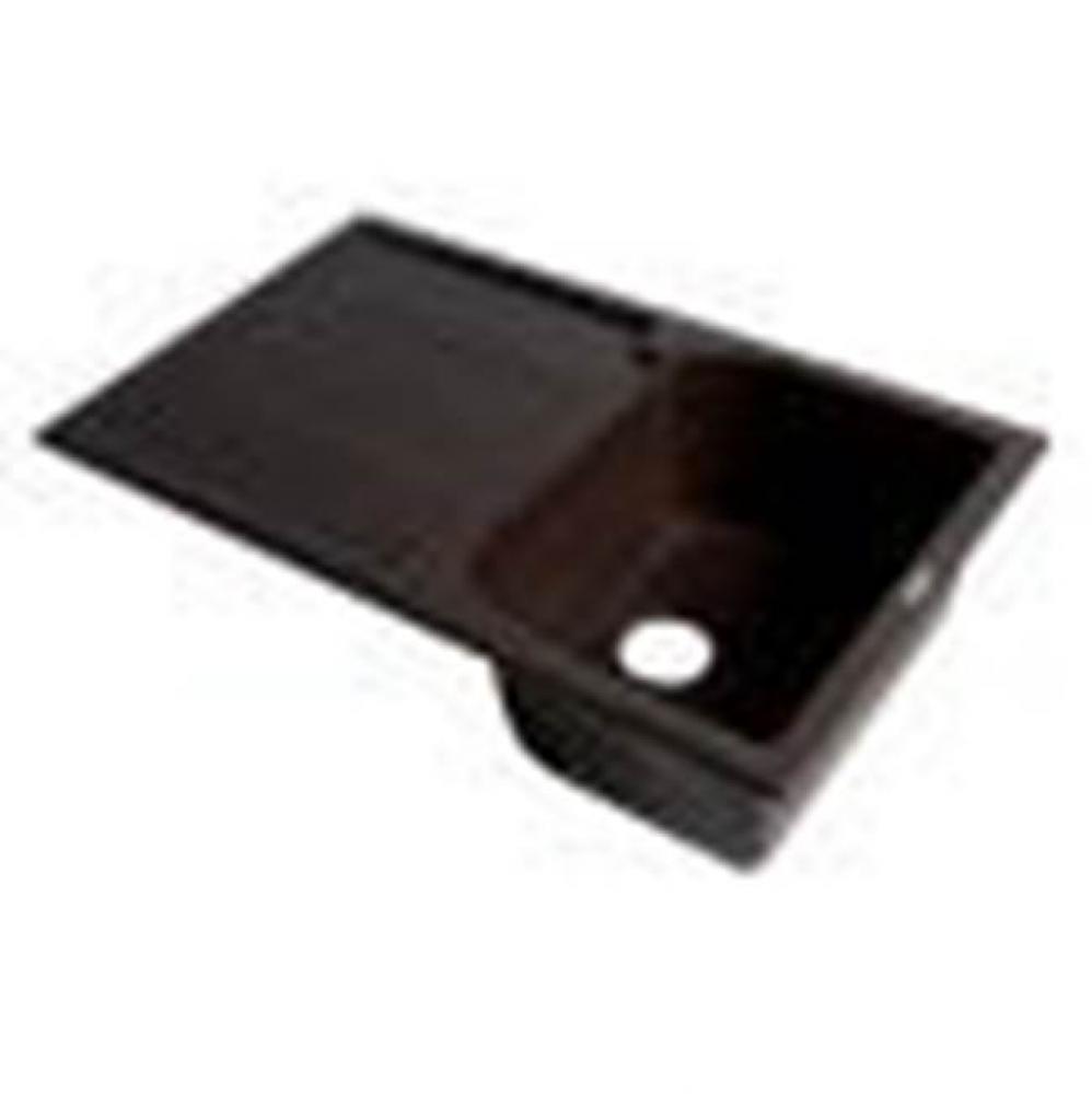 Chocolate 34'' Single Bowl Granite Composite Kitchen Sink with Drainboard