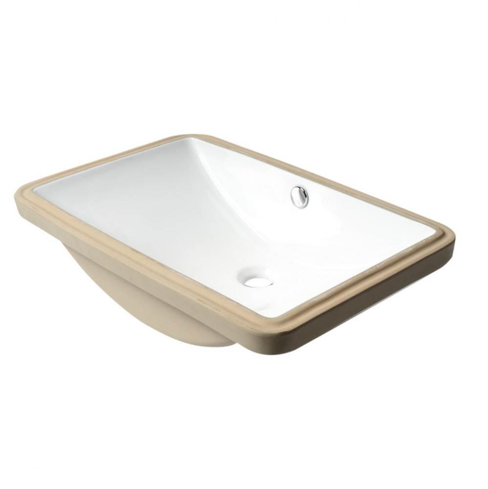 ALFI brand ABC603 White 24'' Rectangular Undermount Ceramic Sink